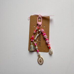 Handmade Floral Beaded Keychain